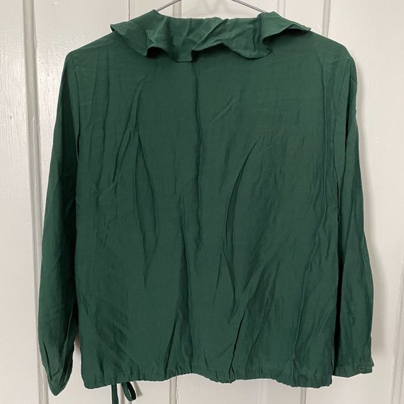 NWT Elodie - Green Faux Wrap Blouse - Picture 3 of 3